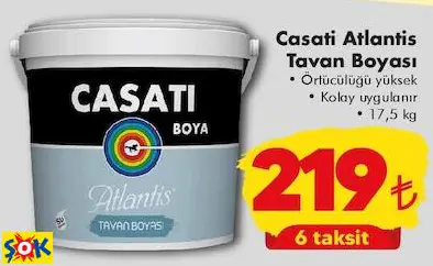 CASATİ ATLANTİS TAVAN BOYASI CASATİ ATLANTİS TAVAN BOYASI